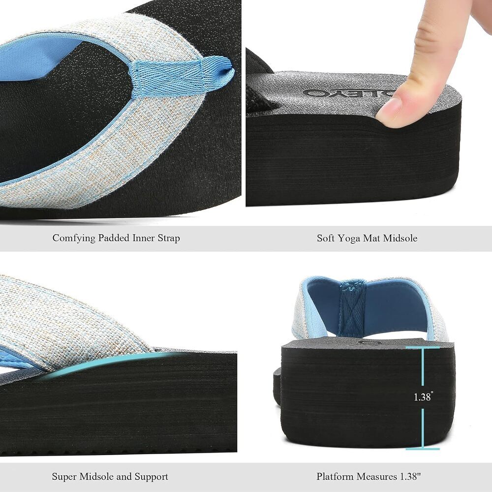 Wedge Sandals with Stylish Straps for Women Dressy Comfortable Sky Blue - Picture 3 of 5